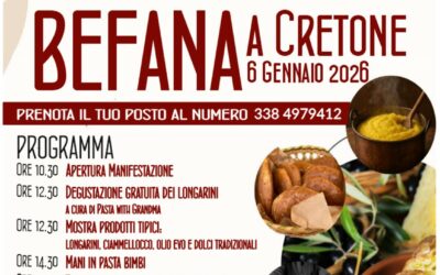 ANNULLATO – Cretone (RM), l’Epifania porta solo bontà – 6 gen