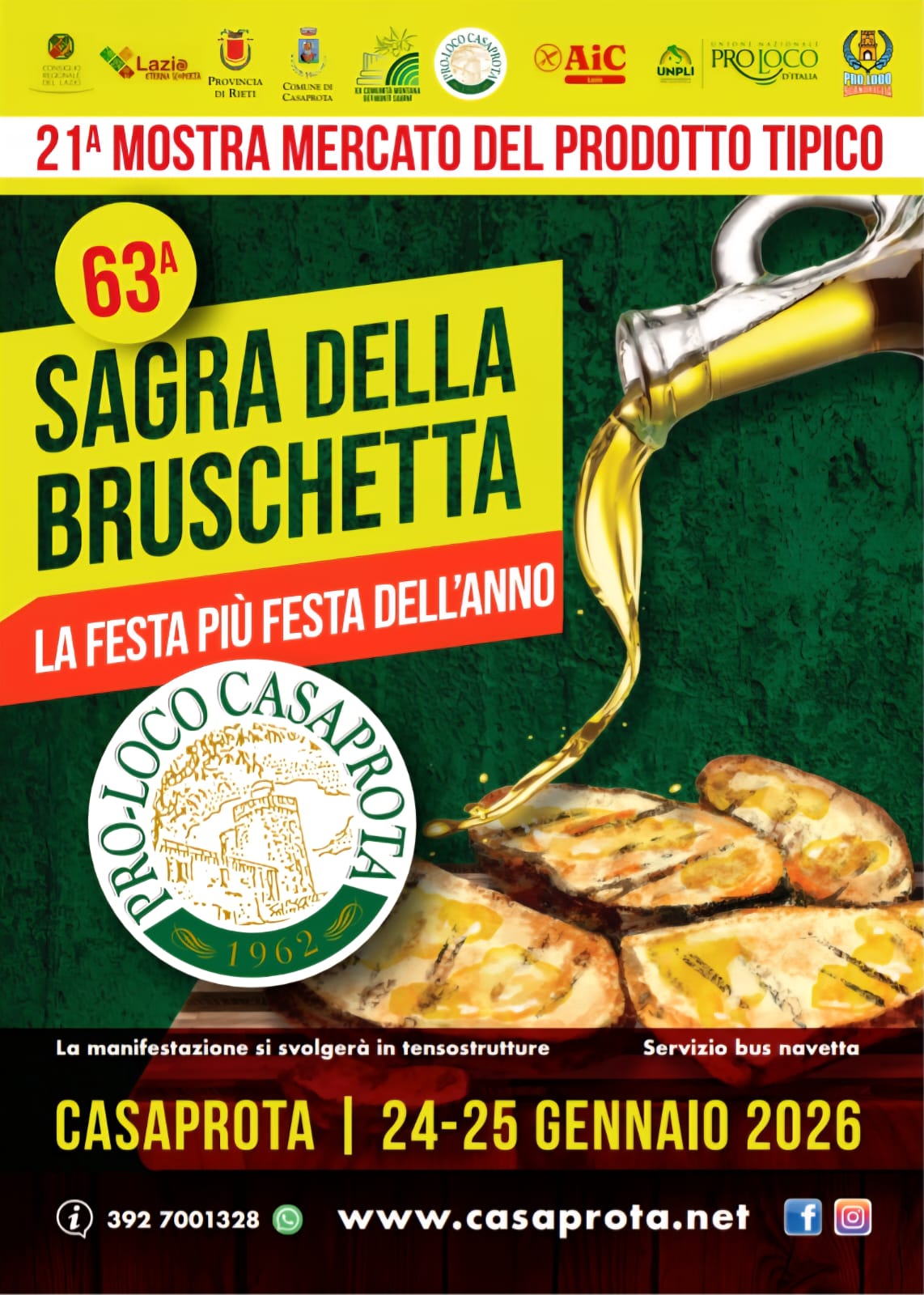 Casaprota (RI), Sagra della Bruschetta – 24/25 gen – Fuoriporta Casaprota (RI), Sagra della Bruschetta - 24/25 gen - Fuoriporta