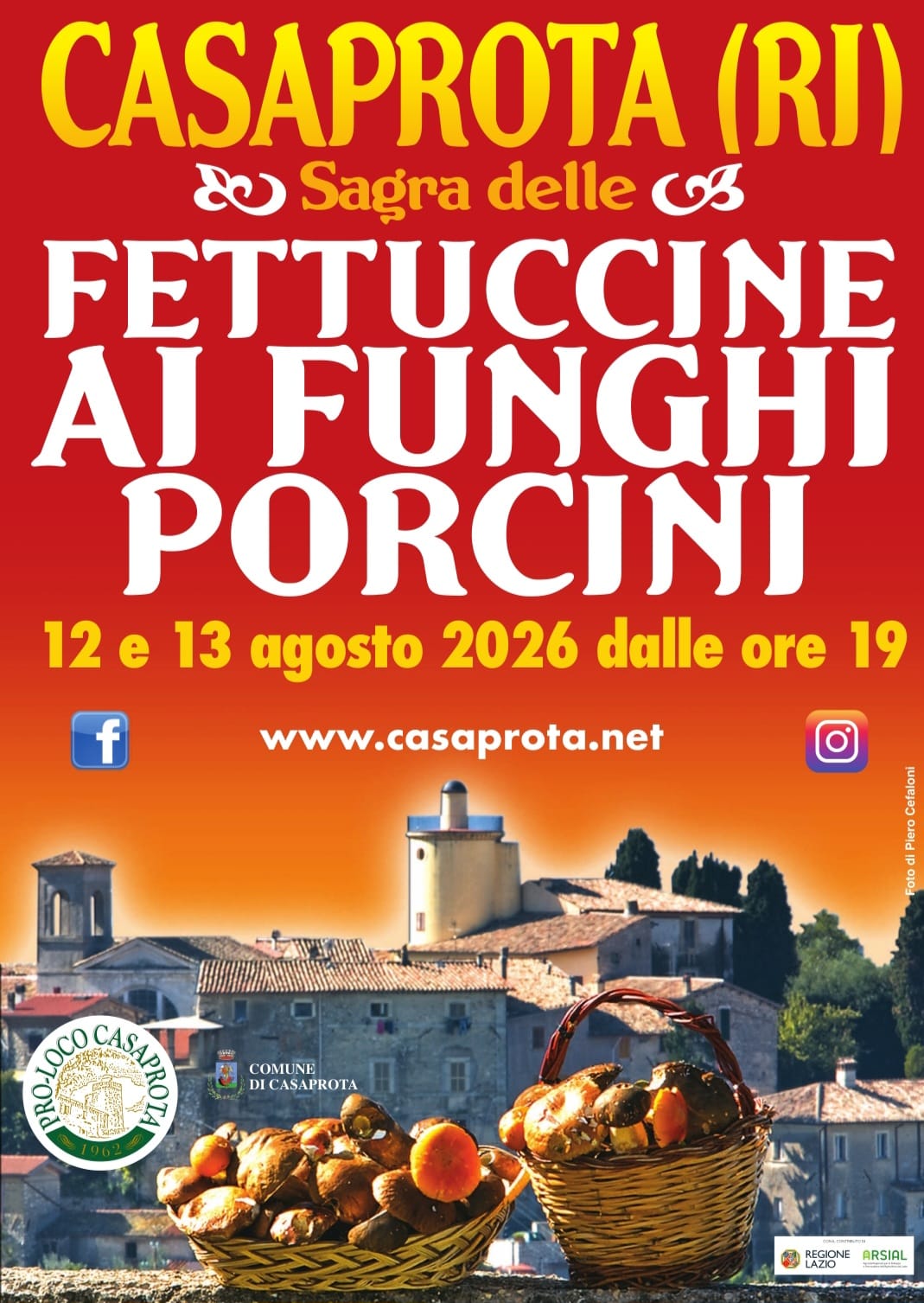 Casaprota (RI), Sagra delle fettuccine ai funghi porcini – 12/13 ago Casaprota (RI), Sagra delle fettuccine ai funghi porcini – 12/13 ago - Fuoriporta